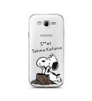 Snoopy Tasarımlı Süper Şeffaf Silikon Telefon Kılıfı Samsung Grand Neo