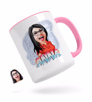 BK Gift Kişiye Özel Kadın İsimli Karikatürlü Pembe Kupa Bardak