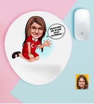 BK Gift Kişiye Özel Kız Çocuk Kolay Yetişmiyor Karikatürlü Bilek Destekli Mouse Pad-3 (Beyaz)