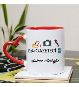 Gazeteci Kupa Bardağı Kalpli