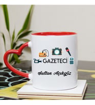 Gazeteci Kupa Bardağı Kalpli