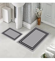 Banyo Halısı Ikili Klozet Takımı Kaymaz Tabanlı (60 xm x 100 cm + 40 cm x 60 cm) 