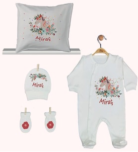 Pia Baby Gl 1949-04 İsme Özel Yastık Tulum Set