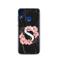 Mermer Çiçekli Harf Tasarım Süper Şeffaf Silikon Telefon Kılıfı Huawei Honor 8C 
