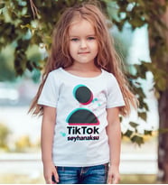 BK Gift Kişiye Özel TikTok Beyaz Çocuk Tişört - 6