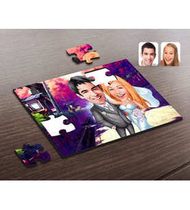 BK Gift Kişiye Özel Evleniyoruz Karikatürlü Ahşap Puzzle-5