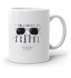 BK Gift Kişiye Özel Okulda Ünlüyüm Beyaz Kupa Bardak  4