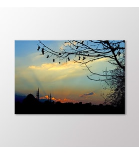 Arty Tablo Süleymaniyede Gün Batımı Tablo (Karışık)