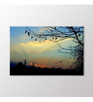 Arty Tablo Süleymaniyede Gün Batımı Tablo (Karışık)