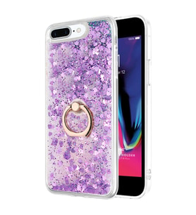 Microsonic Apple iPhone 8 Plus Kılıf Glitter Liquid Holder Mor