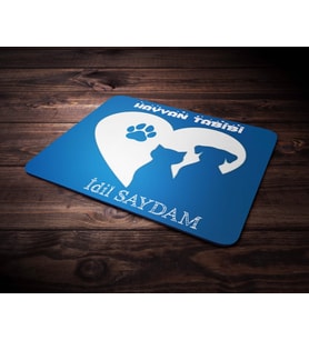 Kişiye Özel Hayvan Tabibi Tasarımlı Mouse Pad (Mavi)