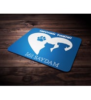 Kişiye Özel Hayvan Tabibi Tasarımlı Mouse Pad (Mavi)