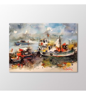 Arty Tablo Suluboya Tekneler Tablo (Karışık)