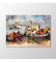 Arty Tablo Suluboya Tekneler Tablo (Karışık)