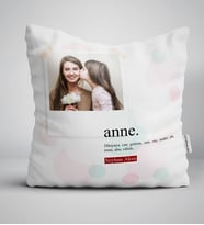 BK Gift Kişiye Özel Fotoğraflı Anne Anlamı Yastık-2 (Beyaz)
