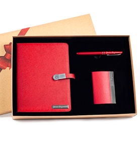 İsme Özel Usb'li Defter Kartvizitlik ve Roller Kalem Seti Tasarım Kutulu 16GB (Kırmızı)