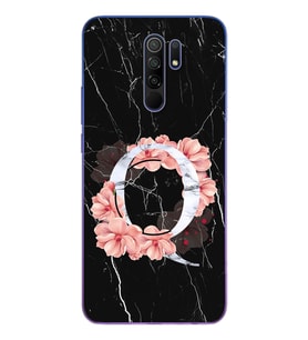 Mermer Çiçekli Harf Tasarım Süper Şeffaf Silikon Telefon Kılıfı Xiomai Redmi 9 Q