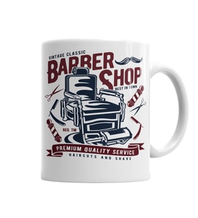 Barber Shop Kupa Bardak Porselen