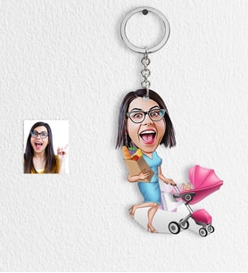 BK Gift Kişiye Özel Bayan Ev Hanımı Anne Karikatür Anahtarlık  1