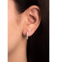 Baget Taşlı Gold Bayan Küpe 925 Ayar Gümüş  (Altın)