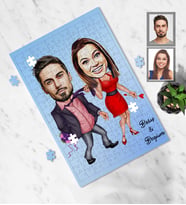 Kişiye Özel Sevgili Karikatürlü A3 130 Parça Puzzle Model 6