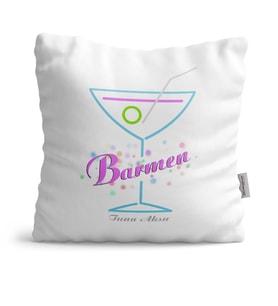 BK Gift Kişiye Özel Mesleki Barmen Dekoratif Yastık  2