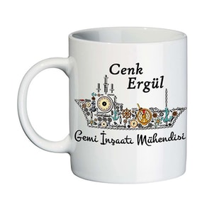 Gemi İnşaatı Mühendisine Hediye İsimli Kişiye Özel Kupa Bardak