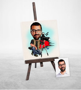 BK Gift Kişiye Özel Bay Profesyonel Fotoğrafçı Karikatür Şovaleli Doğal Taş  1