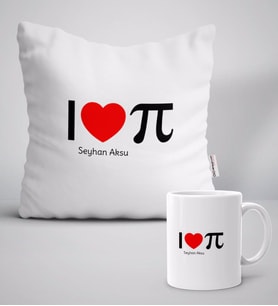 BK Gift Kişiye Özel Matematik Öğretmeni Beyaz Yastık Kupa Seti-12 (Model 1)