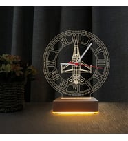 Türk F16 Uçak Tasarım Saatli Gece Lambası 3d Masa Lambası