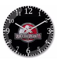 Jurassic Park  Duvar Saati Bombeli Gercek Cam