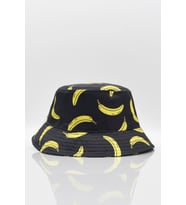 Muz Desenli Kova Balıkçı Şapka Bucket Hat-Siyah