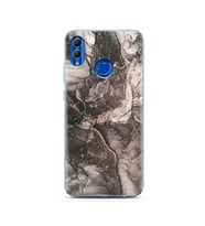 Gri Mermer Tasarımlı Süper Şeffaf Silikon Telefon Kılıfı Huawei Honor 10 Lite