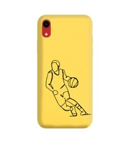 Iphone XR Çizgi Tasarımlı Sarı Lansman Telefon Kılıfı