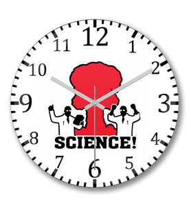 Science Nuclear Duvar Saati Bombeli Gercek Cam
