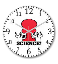 Science Nuclear Duvar Saati Bombeli Gercek Cam