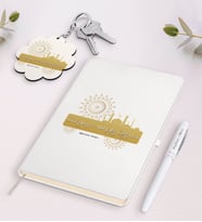 BK Gift Kişiye Özel Din Kültürü Ve Ahlak Bilgisi Öğretmeni Beyaz Defter Kalem Ve Anahtarlık Hediye Seti-5 (Model 1)