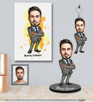 Kişiye Özel Patron Karikatürlü 3 lü Hediye Seti Bay-7
