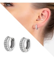 Starlight Diamond Zirkon Taşlı Halka Tasarım 925 Ayar Gümüş Küpe