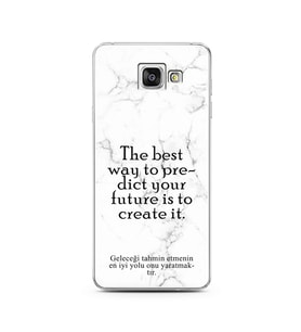Samsung A3 (2016) Beyaz Mermer Söz Tasarımlı Telefon Kılıfı