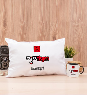 Optisyen Dikdörtgen Yastık ve Siyah Kupa Bardak