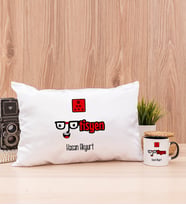 Optisyen Dikdörtgen Yastık ve Siyah Kupa Bardak