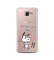 Snoopy Tasarımlı Süper Şeffaf Silikon Telefon Kılıfı Samsung A7 (2016)