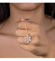 Else Silver Pırlanta Modeli Gümüş Kar Tanesi Kolye