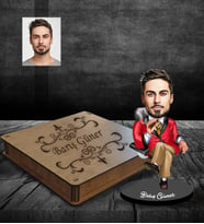 Kişiye Özel Patron Karikatürlü Ahşap Biblo Kutulu Bay-5