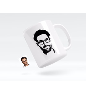 BK Gift Kişiye Özel Erkek Silüet Beyaz Kupa Bardak-1