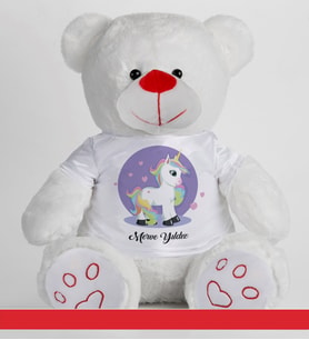 Kişiye Özel Peluş Ayıcık 50cm 86810 (Beyaz)
