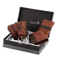Polo Air Erkek Set Kombin Kemer Cüzdan Kartlık Şık Hediyelik Orijinal Kutusunda (Taba)