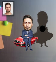 Kişiye Özel Patron Karikatürlü Ahşap Magnet Bay-15