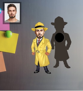 Kişiye Özel Müfettiş Karikatürlü Ahşap Magnet Bay-2